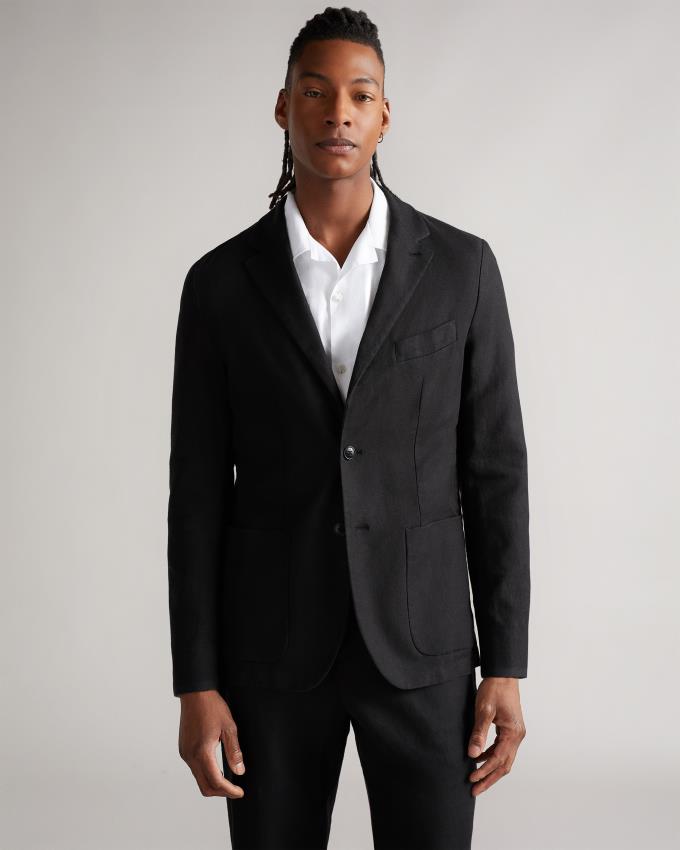 Blazer Ted Baker Slim Fit Linen Noir Homme | MAL-46815825